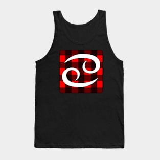 Cancer Zodiac Horoscope Buffalo Plaid Square Monogram Tank Top